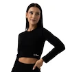 Ženska majica GymBeam  FLO Ribbed CropTop Black