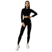 Ženska majica GymBeam  FLO Ribbed CropTop Black