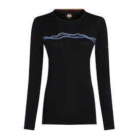 Ženska majica Icebreaker Merino 200 Oasis LS Crewe Mountain Pulse Black