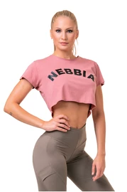 Ženska majica Nebbia Fit & Sporty crop top old rose