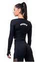 Ženska majica Nebbia Hero Sporty Hero crop top long sleeve black