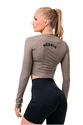 Ženska majica Nebbia Hero Sporty Hero crop top long sleeve mocha