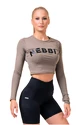 Ženska majica Nebbia Hero Sporty Hero crop top long sleeve mocha