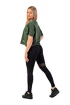 Ženska majica Nebbia  Organic Cotton Loose Fit “The Minimalist” Crop Top 417 dark green