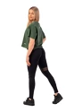 Ženska majica Nebbia  Organic Cotton Loose Fit “The Minimalist” Crop Top 417 dark green