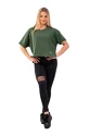 Ženska majica Nebbia  Organic Cotton Loose Fit “The Minimalist” Crop Top 417 dark green