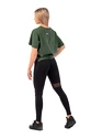 Ženska majica Nebbia  Organic Cotton Loose Fit “The Minimalist” Crop Top 417 dark green