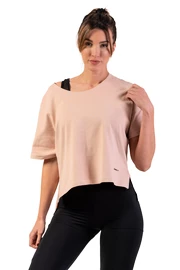 Ženska majica Nebbia Organic Cotton Loose Fit “The Minimalist” Crop Top 417 salmon