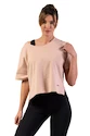 Ženska majica Nebbia  Organic Cotton Loose Fit “The Minimalist” Crop Top 417 salmon  XS/S