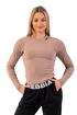 Ženska majica Nebbia  Organic Cotton Ribbed Long Sleeve Top 415 brown