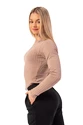 Ženska majica Nebbia  Organic Cotton Ribbed Long Sleeve Top 415 brown