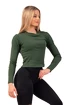 Ženska majica Nebbia  Organic Cotton Ribbed Long Sleeve Top 415 dark green