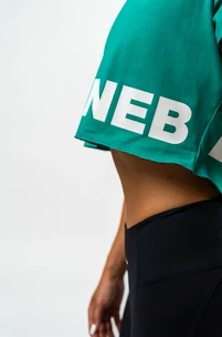 Ženska majica Nebbia POWERHOUSE Oversized Crop Top green