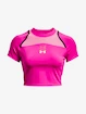 Ženska majica Under Armour  Run Anywhere Crop SS-PNK