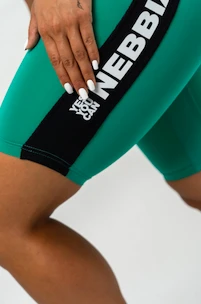 Ženske kolesarske kratke hlače Nebbia ICONIC High Waisted Biker Shorts green