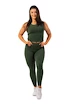 Ženske pajkice Nebbia Organic Cotton Ribbed High Waist Leggings 405 dark green  XS