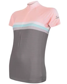 Ženski kolesarski dres Sensor Cyklo Summer Stripe Grey/Pink