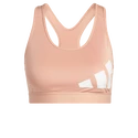 Ženski nedrček adidas  Believe This Medium Support Workout Logo Ambient Blush