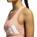 Ženski nedrček adidas  Believe This Medium Support Workout Logo Ambient Blush