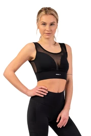 Ženski nedrček Nebbia Black Mesh Design Sports Bra "Breathe" 412 black