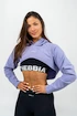 Ženski pulover Nebbia GYM TIME Designer Cropped Hoodie purple M