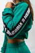 Ženski pulover Nebbia ICONIC Cropped Zip-Up Hoodie green