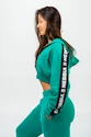 Ženski pulover Nebbia ICONIC Cropped Zip-Up Hoodie green