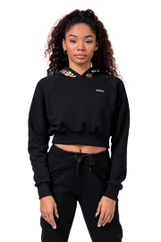 Ženski pulover Nebbia Intense Golden Crop hoodie 824 black