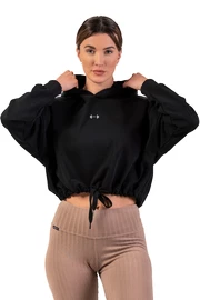 Ženski pulover Nebbia Loose Fit Crop Hoodie black