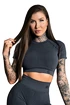 Ženski top Gym Glamour  Crop-Top s krátkým rukávem Dark Grey Ombre