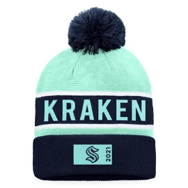 Zimska kapa Fanatics Authentic Pro Game & Train Cuffed Pom Knit Seattle Kraken